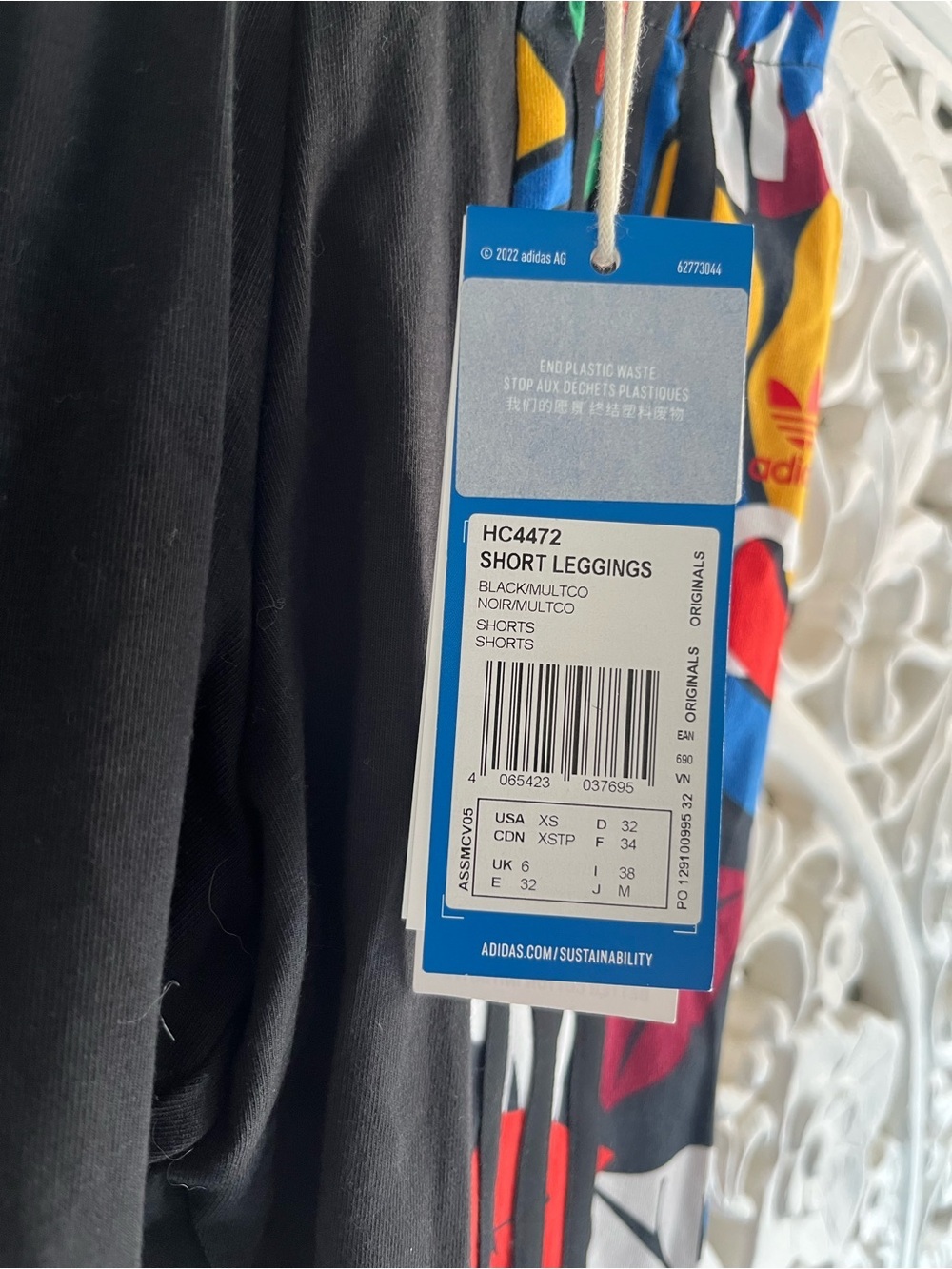 Adidas Originals Rich Mnisi Bike Shorts Leggings NWT Colorful Print XS - Picture 7 of 7